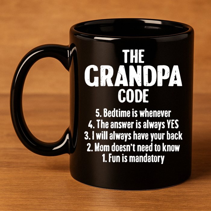 The Grandpa Code Cool Best Grandfather Humor Joke 11oz C Handle Ceramic Mug