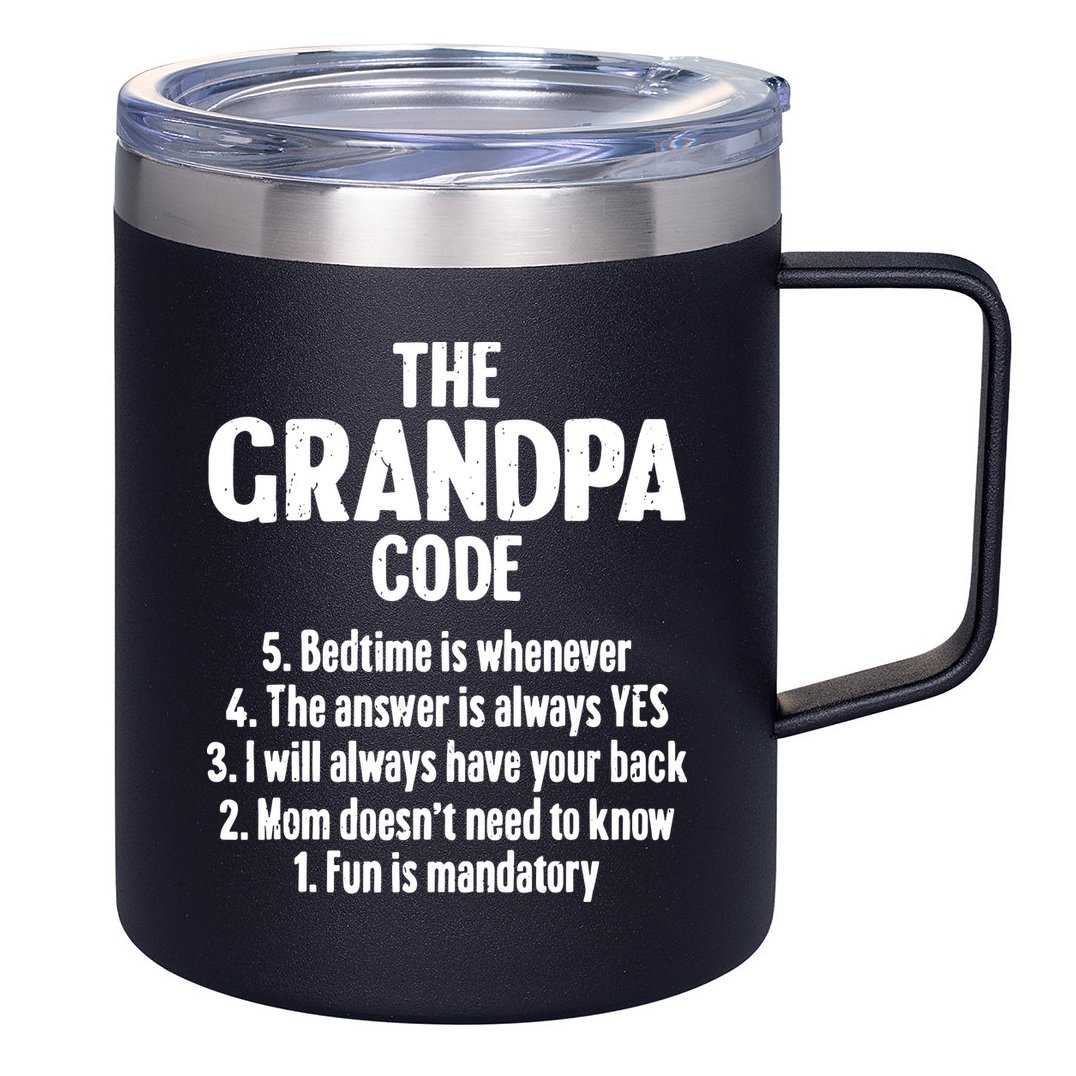 The Grandpa Code Cool Best Grandfather Humor Joke 12oz Stainless Steel Coffee Mug