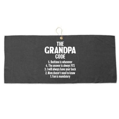 The Grandpa Code Cool Best Grandfather Humor Joke Large Microfiber Waffle Golf Towel