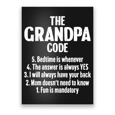 The Grandpa Code Cool Best Grandfather Humor Joke Poster