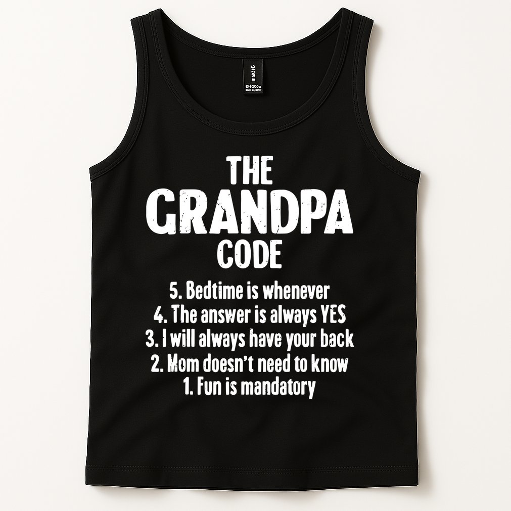 The Grandpa Code Cool Best Grandfather Humor Joke Tank Top