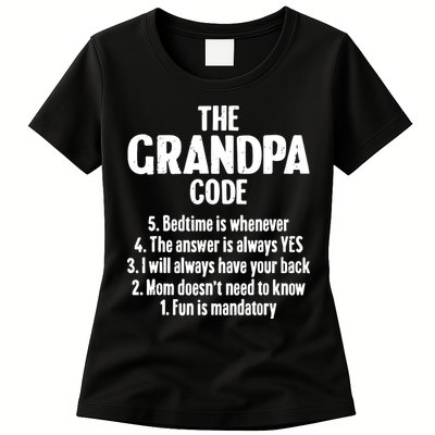 The Grandpa Code Cool Best Grandfather Humor Joke Womens T-Shirt