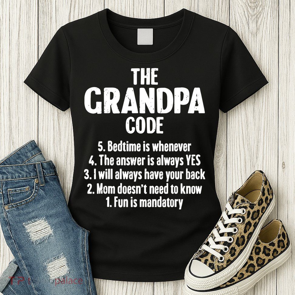 The Grandpa Code Cool Best Grandfather Humor Joke Womens T-Shirt