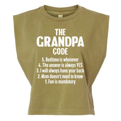 The Grandpa Code Cool Best Grandfather Humor Joke Garment-Dyed Women's Muscle Tee