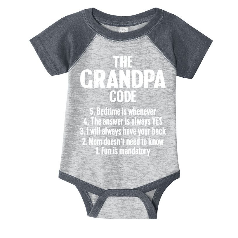 The Grandpa Code Cool Best Grandfather Humor Joke Infant Baby Jersey Bodysuit