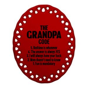 The Grandpa Code Cool Best Grandfather Humor Joke Ceramic Oval Ornament