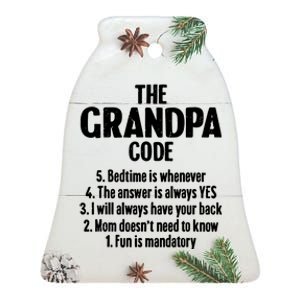 The Grandpa Code Cool Best Grandfather Humor Joke Ceramic Bell Ornament