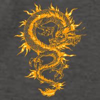 Traditional Golden Chinese Asian Culture Dragon Silhouette  Vector Backpack
