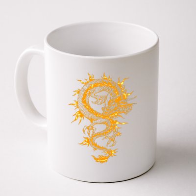 Traditional Golden Chinese Asian Culture Dragon Silhouette  Coffee Mug