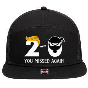 Trump Golf Course Gunshots 20 You Missed Again 7 Panel Mesh Trucker Snapback Hat