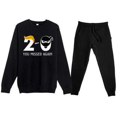 Trump Golf Course Gunshots 20 You Missed Again Premium Crewneck Sweatsuit Set