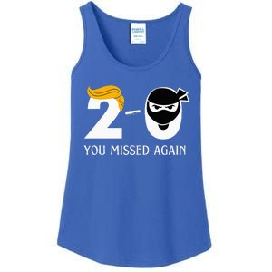 Trump Golf Course Gunshots 20 You Missed Again Ladies Essential Tank