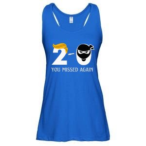 Trump Golf Course Gunshots 20 You Missed Again Ladies Essential Flowy Tank