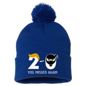 Trump Golf Course Gunshots 20 You Missed Again Pom Pom 12in Knit Beanie