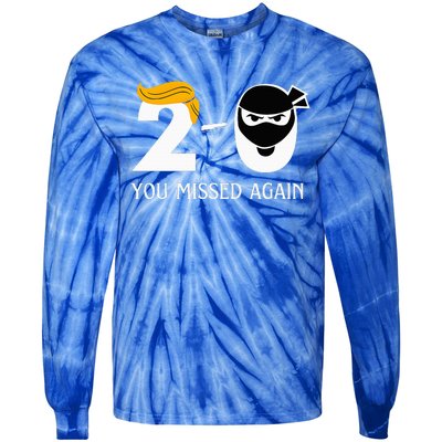 Trump Golf Course Gunshots 20 You Missed Again Tie-Dye Long Sleeve Shirt