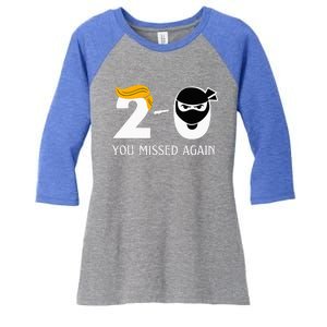 Trump Golf Course Gunshots 20 You Missed Again Women's Tri-Blend 3/4-Sleeve Raglan Shirt