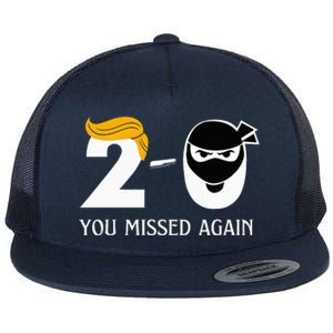 Trump Golf Course Gunshots 20 You Missed Again Flat Bill Trucker Hat