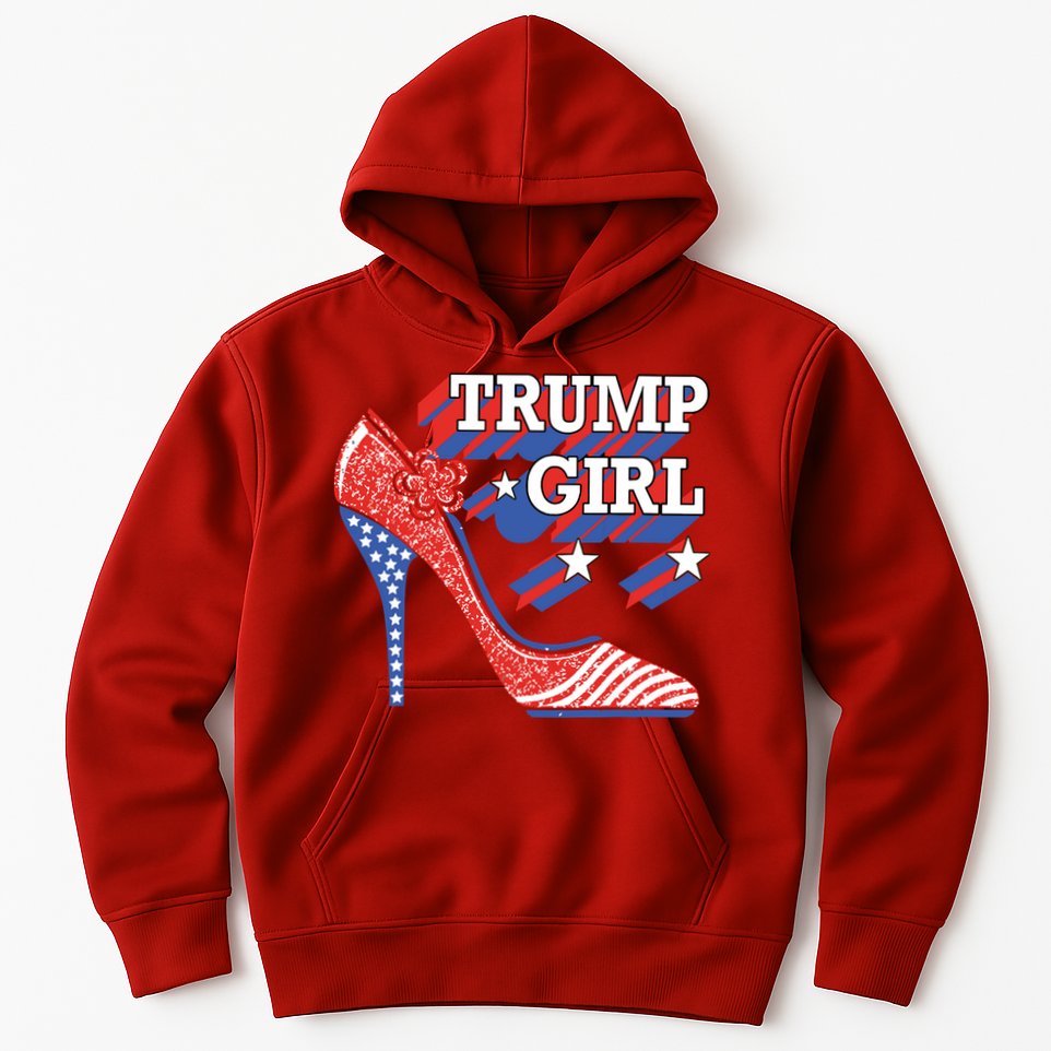 Trump Girl Cute High Heel American Usa Flag Hoodie
