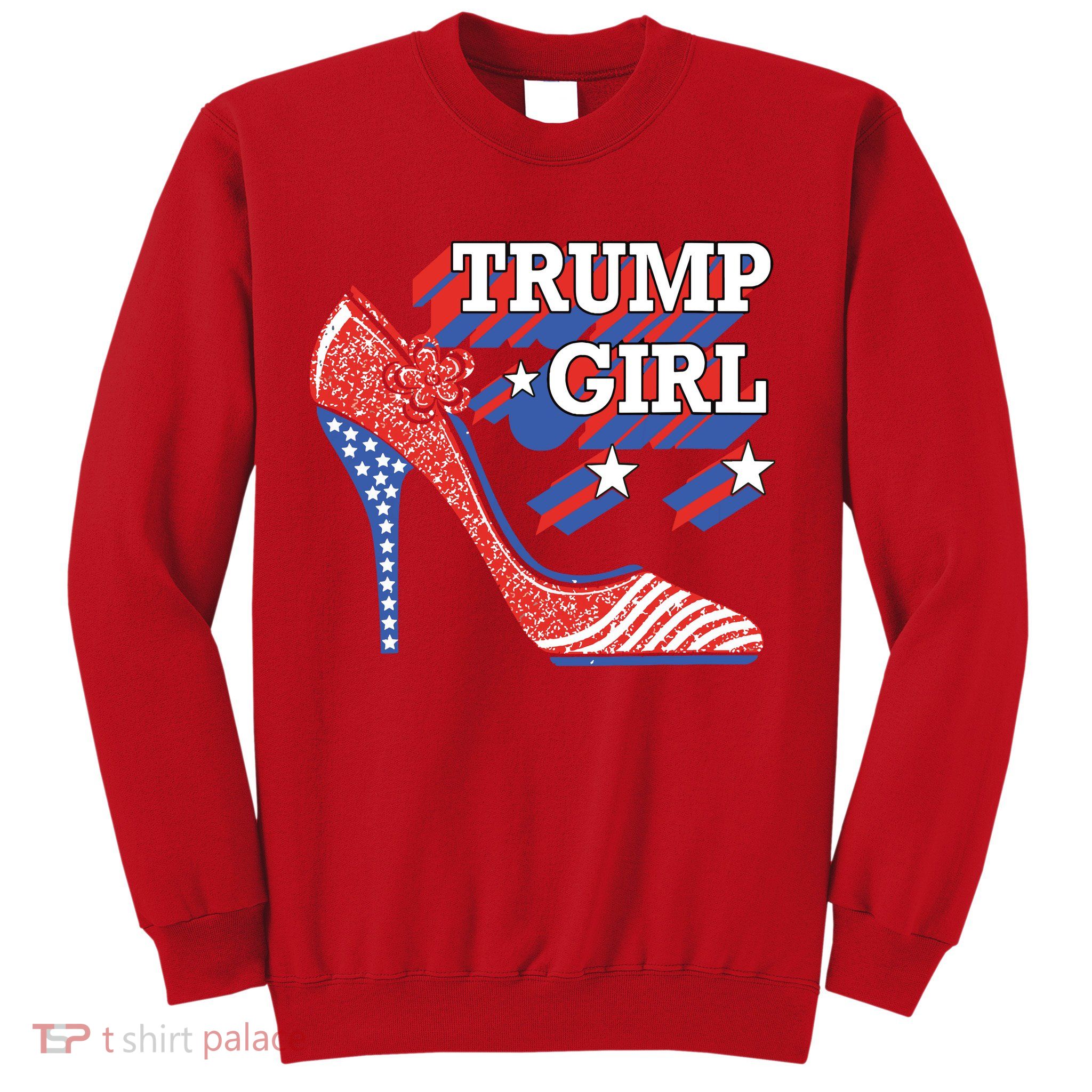 Trump Girl Cute High Heel American Usa Flag Sweatshirt