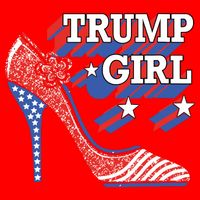 Trump Girl Cute High Heel American Usa Flag Button