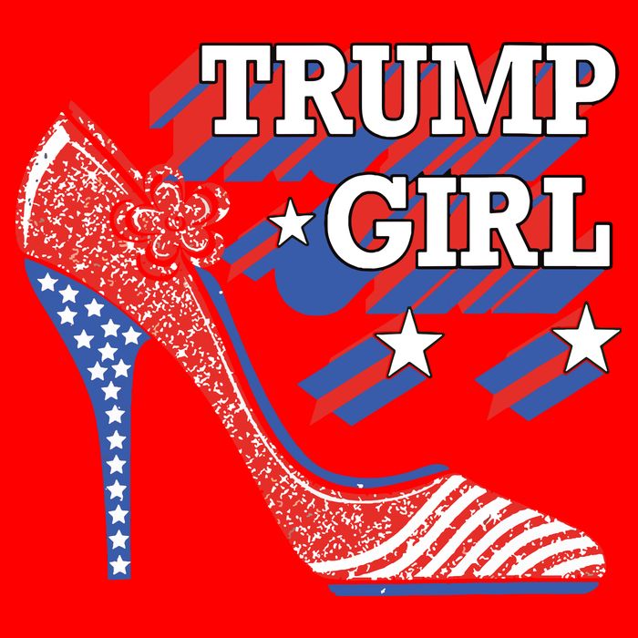 Trump Girl Cute High Heel American Usa Flag Button
