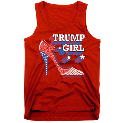 Trump Girl Cute High Heel American Usa Flag Tank Top