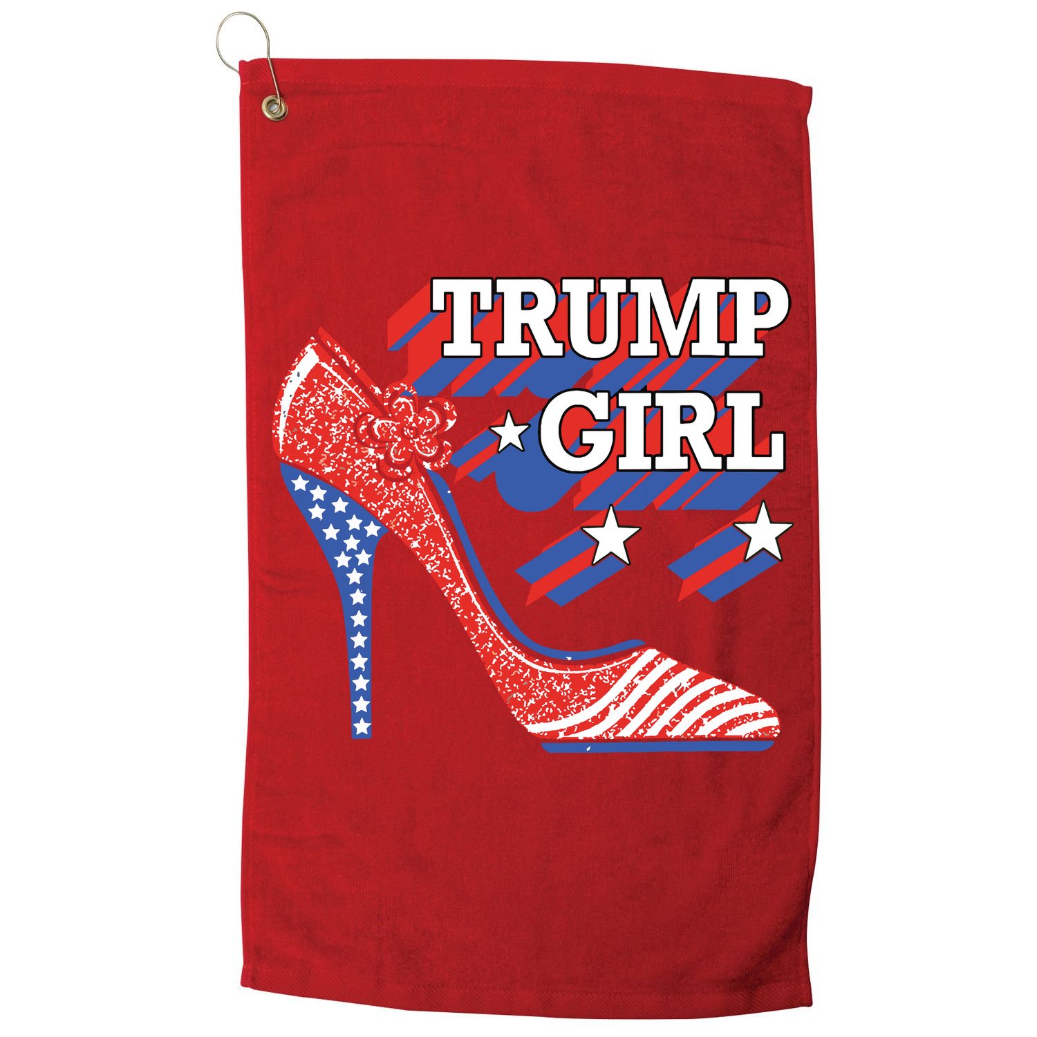Trump Girl Cute High Heel American Usa Flag Golf Towel