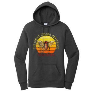 The Great Cicada Comeback 2024 Insect Invasion Retro Women's Pullover Hoodie