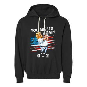 Trump Golf Course Gunshots 02 Trump Is Safe Garment-Dyed Fleece Hoodie