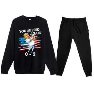 Trump Golf Course Gunshots 02 Trump Is Safe Premium Crewneck Sweatsuit Set