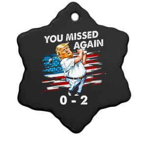 Trump Golf Course Gunshots 02 Trump Is Safe Ceramic Star Ornament