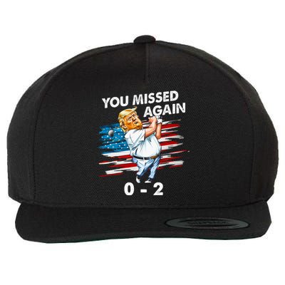 Trump Golf Course Gunshots 02 Trump Is Safe Wool Snapback Cap