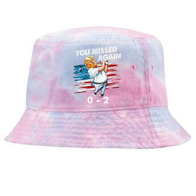 Trump Golf Course Gunshots 02 Trump Is Safe Tie-Dyed Bucket Hat