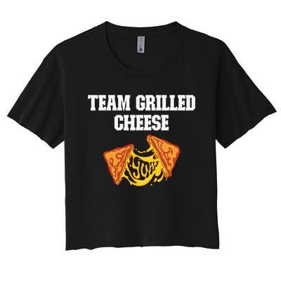 Team Grilled Cheese Sandwich Day Fast Food Lovers Women's Crop Top Tee