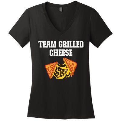 Team Grilled Cheese Sandwich Day Fast Food Lovers Women's V-Neck T-Shirt