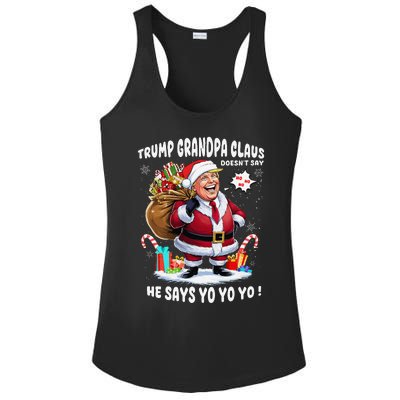 Trump Grandpa Claus Yo Yo Yo Christmas Ladies PosiCharge Competitor Racerback Tank