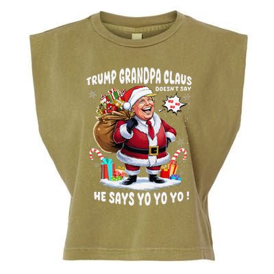 Trump Grandpa Claus Yo Yo Yo Christmas Garment-Dyed Women's Muscle Tee