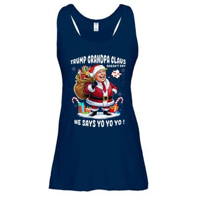 Trump Grandpa Claus Yo Yo Yo Christmas Ladies Essential Flowy Tank