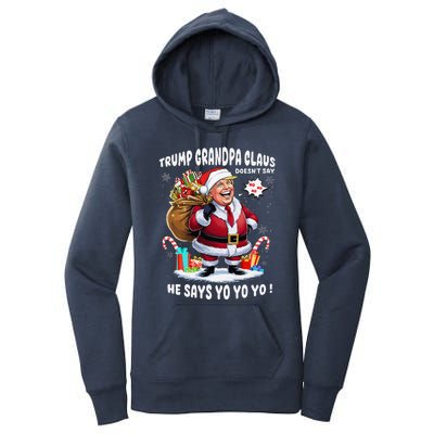 Trump Grandpa Claus Yo Yo Yo Christmas Women's Pullover Hoodie