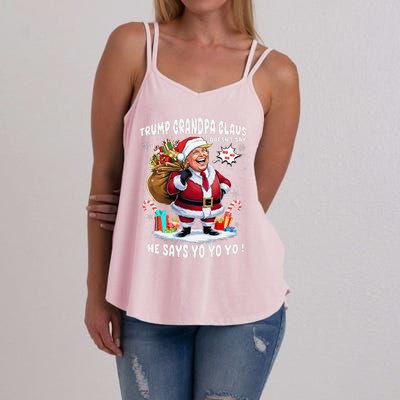 Trump Grandpa Claus Yo Yo Yo Christmas Women's Strappy Tank