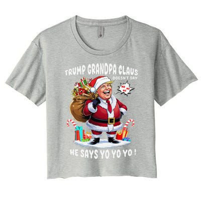 Trump Grandpa Claus Yo Yo Yo Christmas Women's Crop Top Tee