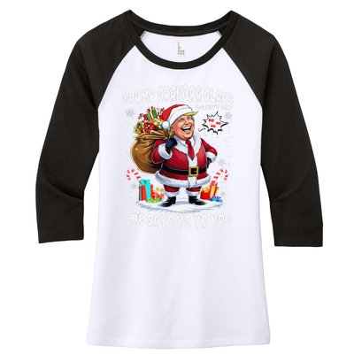 Trump Grandpa Claus Yo Yo Yo Christmas Women's Tri-Blend 3/4-Sleeve Raglan Shirt