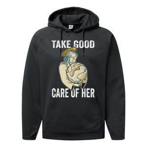 Take Good Care Earth Jesus Earth Day Performance Fleece Hoodie