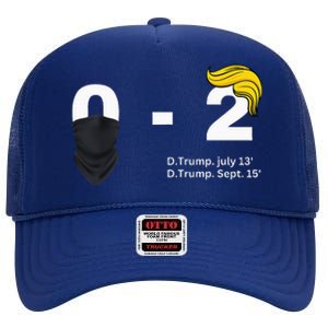 Trump Golf Course Gunshots 02 Trump Is Safe High Crown Mesh Back Trucker Hat