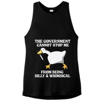 The Government Cannot Stop Me From Being Silly And Whimsical Ladies PosiCharge Tri-Blend Wicking Tank