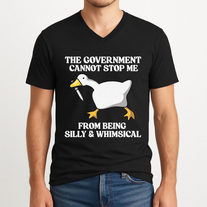 The Government Cannot Stop Me From Being Silly And Whimsical V-Neck T-Shirt