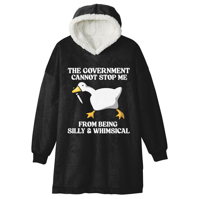 The Government Cannot Stop Me From Being Silly And Whimsical Hooded Wearable Blanket