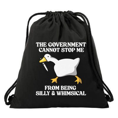 The Government Cannot Stop Me From Being Silly And Whimsical Drawstring Bag