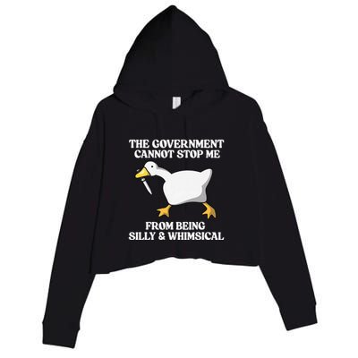 The Government Cannot Stop Me From Being Silly And Whimsical Crop Fleece Hoodie