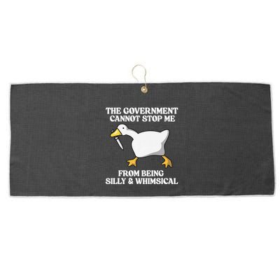 The Government Cannot Stop Me From Being Silly And Whimsical Large Microfiber Waffle Golf Towel